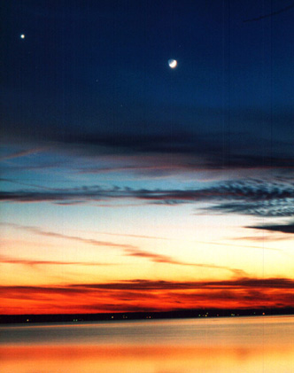 Wes's Moon and Venus over Lake Murray