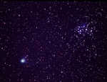 Comet Machholz and Pleiades